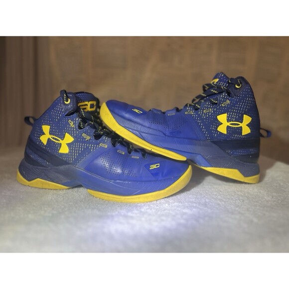 Under Armour Curry One Dub Nation Shoes Blue/Yellow Youth 5.5Y Steph Curry - Picture 2 of 7